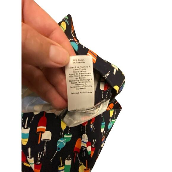 Talbots Navy Nautical Colorful Buoy print size 10 Cruise Vacation Beach - Picture 8 of 11
